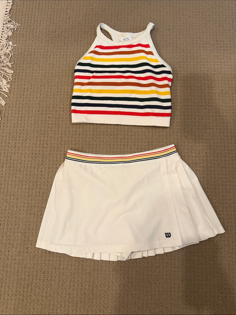 Wilson Stripe Brami & Matching Skirt Tennis Women’s L - Selling as Set